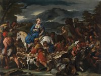 GG 799  GG 799, Luca Giordano (1634-1705), Die Reise der Rebekka, Leinwand 74,5 X 101 cm (Dauerleihgabe der Bundesrepublik Deutschland) : Landschaft, Personen, Tiere